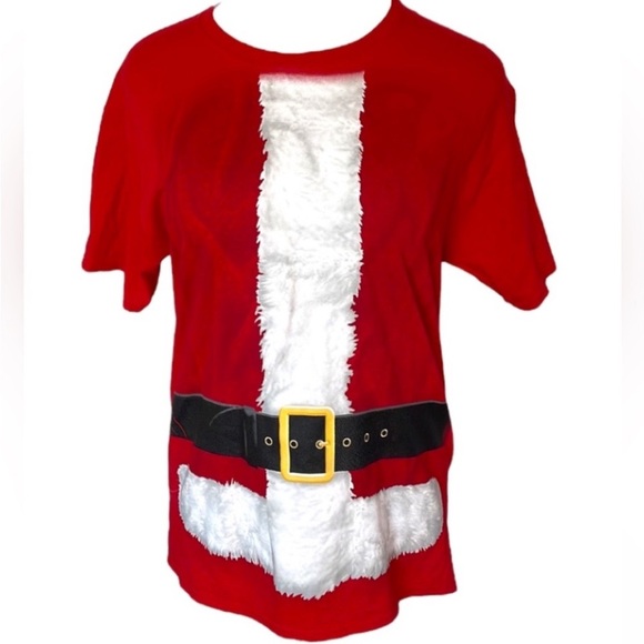 Dec.25th Santa T-Shirt Christmas Tee Outfit Red White Black Gold Gray Holiday L - Picture 1 of 16